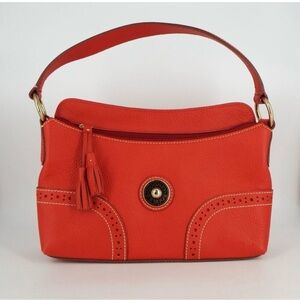 Dooney & Bourke Red Pebbled Leather Shoulder Bag